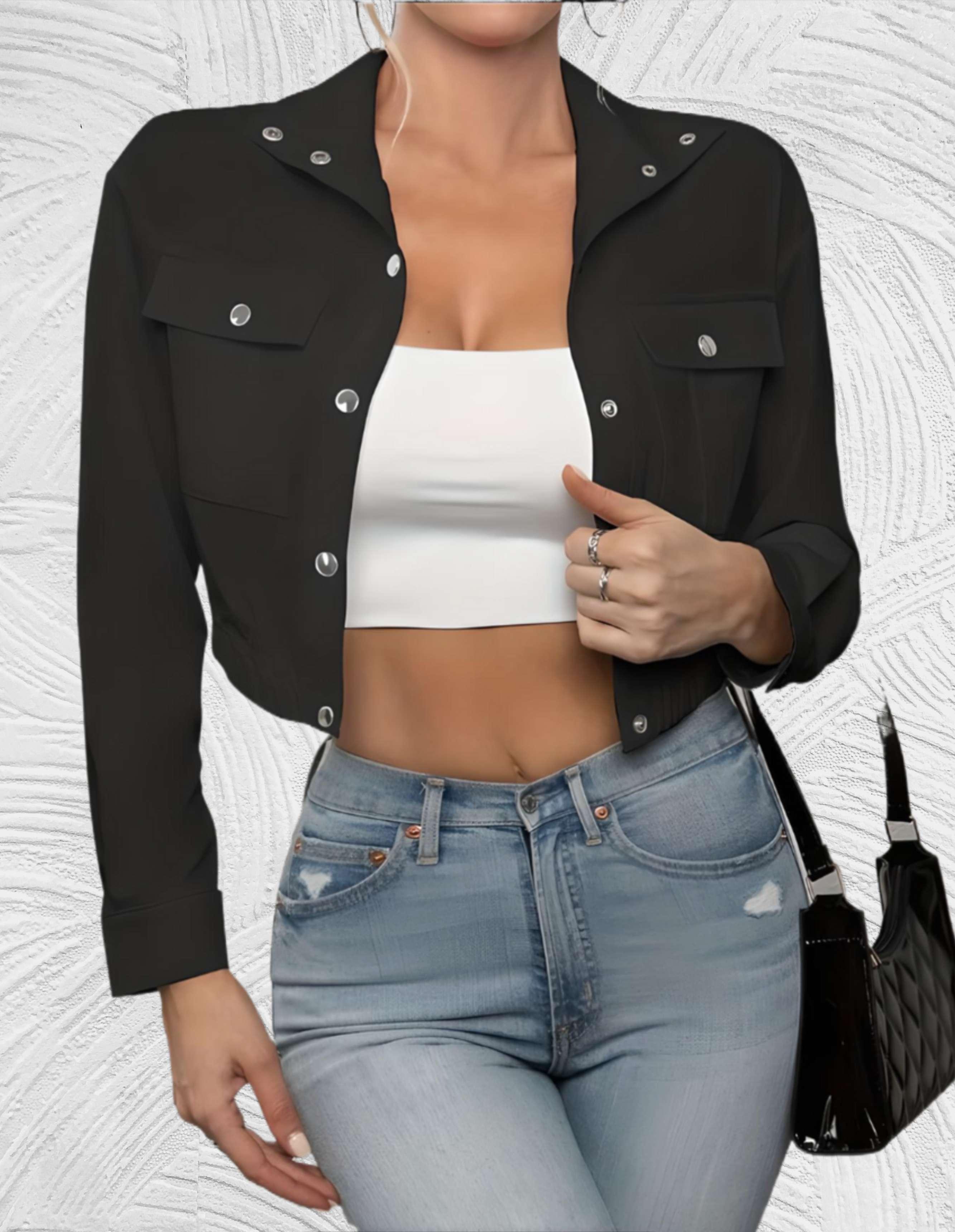 Beth - Casual cropped jasje met knopen jas - Miller-Mode