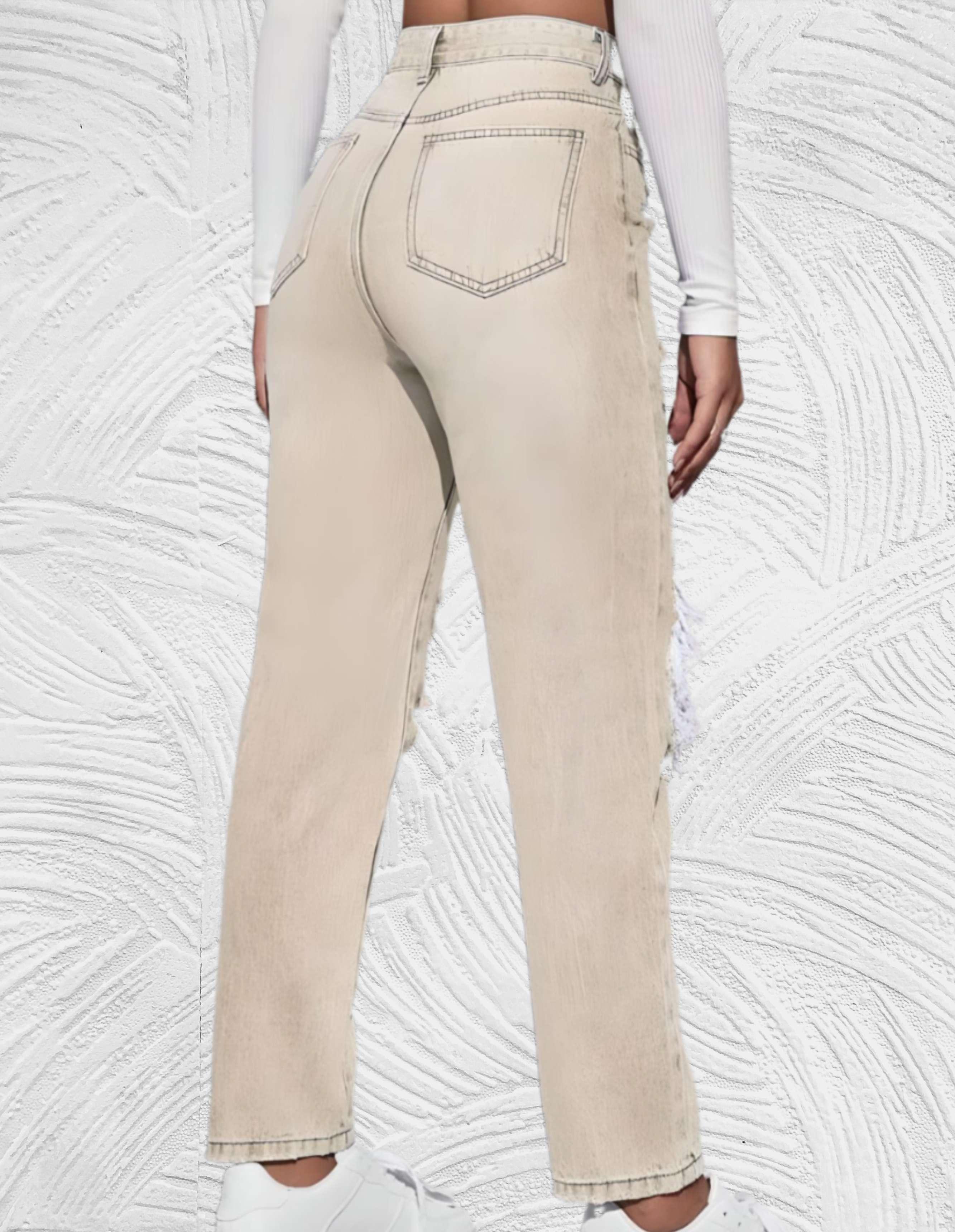 Lucy - Goed passende skinny jeans met gescheurd design en hoge taille - Miller-Mode